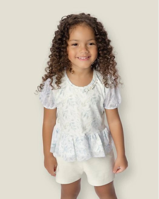 Conjunto Blusa Flor Babados e Shorts - Menina - Dente DE Leão, foto 2