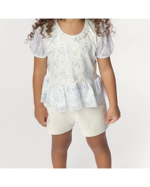 Conjunto Blusa Flor Babados e Shorts - Menina - Dente DE Leão, foto 5