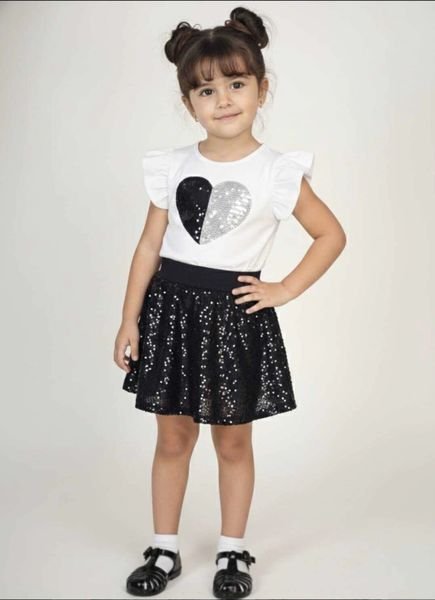 Conjunto Coração Paetê Kyly