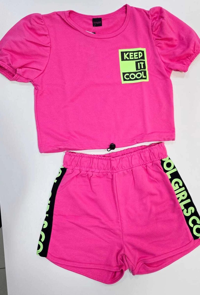 Conjunto Pami com Cropped Manga Princesa e Shorts - Rosa, foto 2