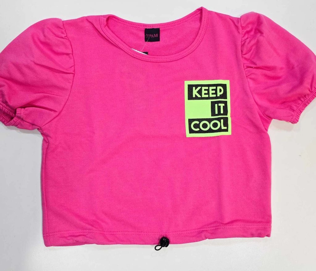 Conjunto Pami com Cropped Manga Princesa e Shorts - Rosa, foto 3