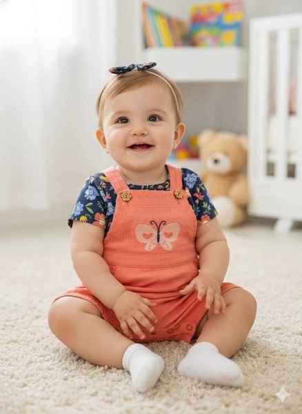 Conjunto Brandili Macacão Curto e Blusa Manga Curta