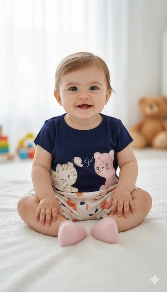 Conjunto Brandili Verão Manina Bebê Blusa e Short