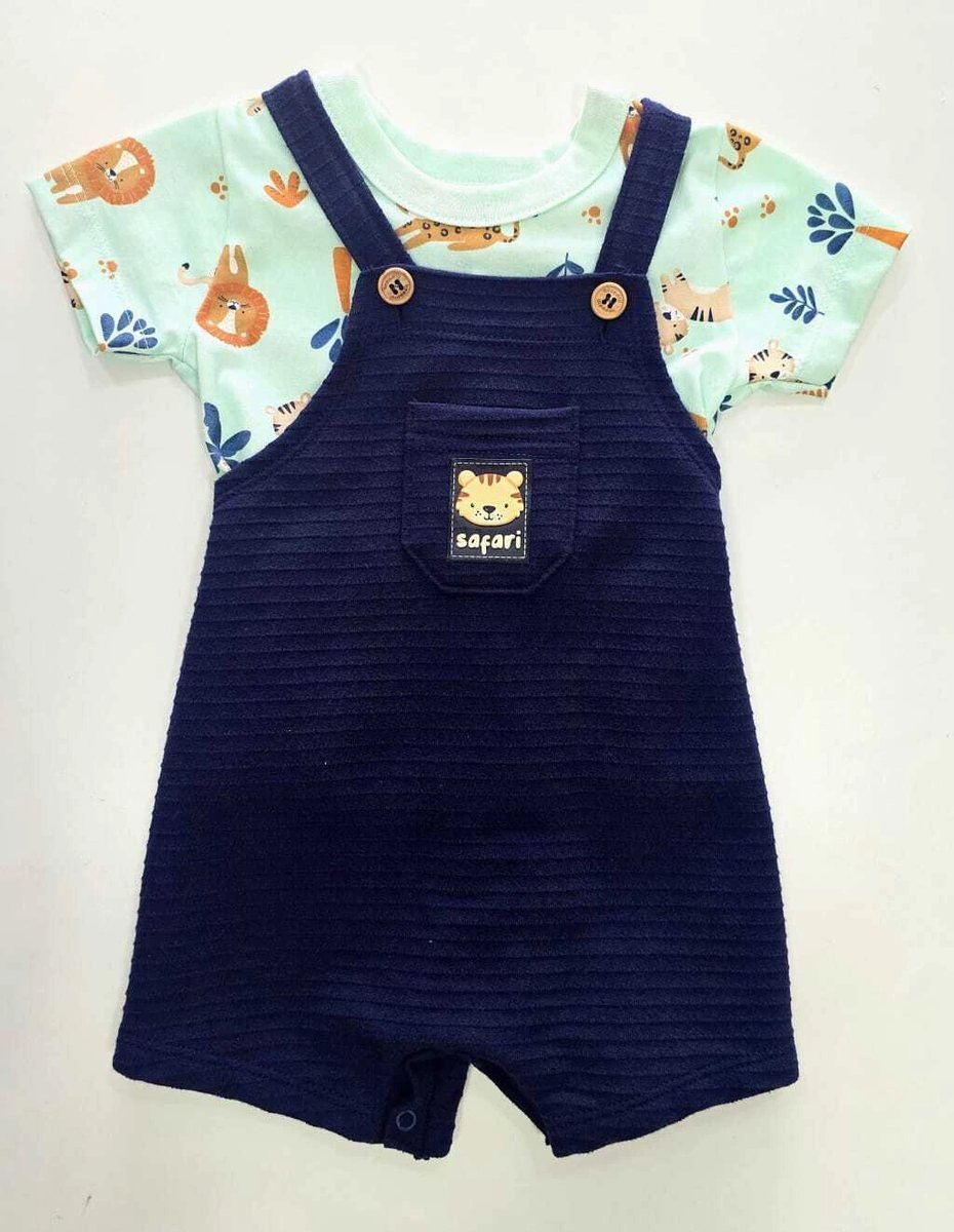 Conjunto Brandili Bebê Menino Camiseta e Macacão Curto Safari, foto 2