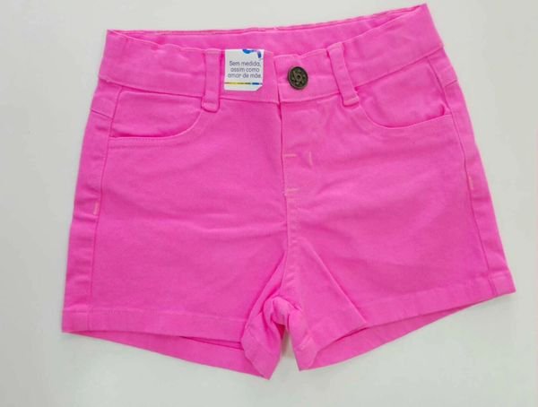 Short Sarja Brandili Feminino Rosa - Com Ajuste na Cintura