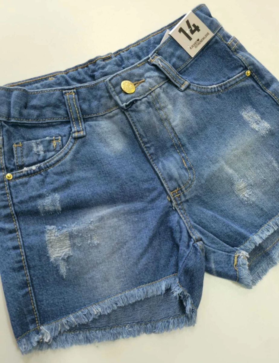 Short Jeans Feminino Flexy Jeans com Elastano e Barra Desfiada Juvenil, foto 3