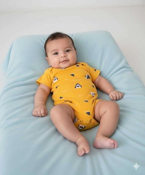 Body Brandili Estampado Menino - Amarelo Tubarão