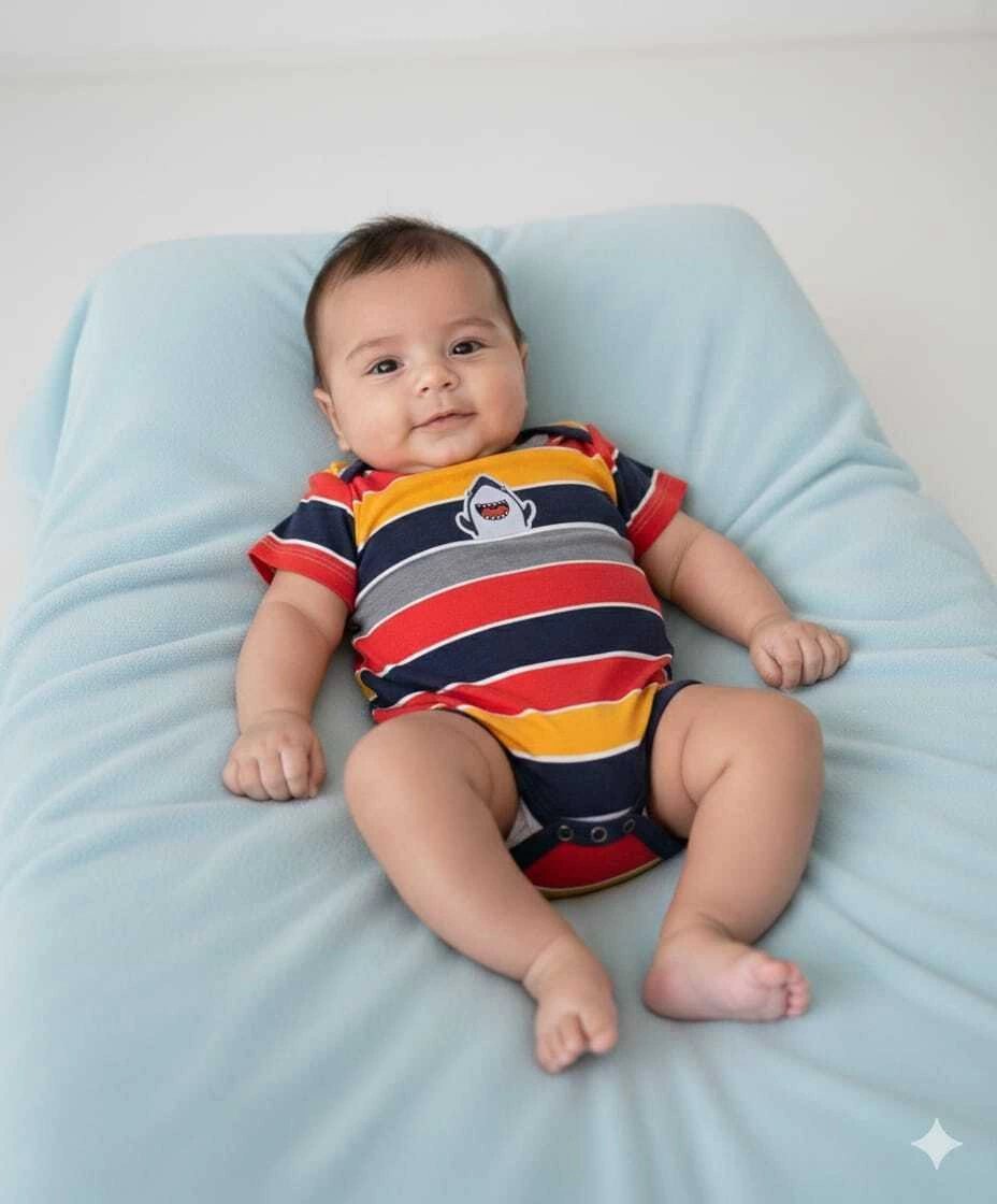 Body Brandili Estampado Menino - Listrado Tubarão