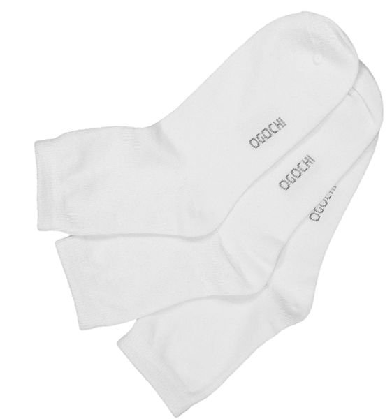 Kit Meias Ogochi Cano Longo- com 3 Pares - Branco