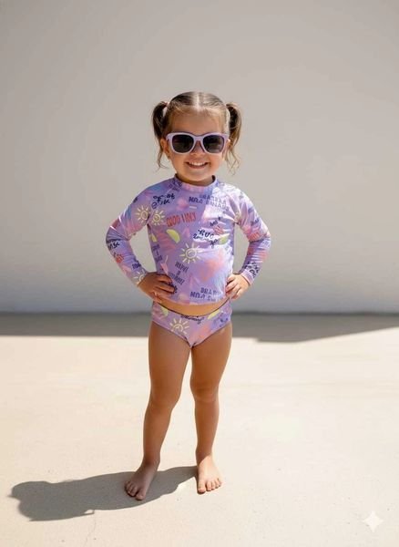 Conjunto Brandili Moda Praia Cropped e Calcinha Biquini- Menina