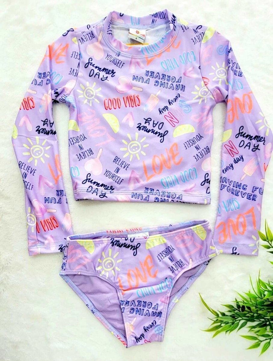 Conjunto Brandili Moda Praia Cropped e Calcinha Biquini- Menina, foto 2