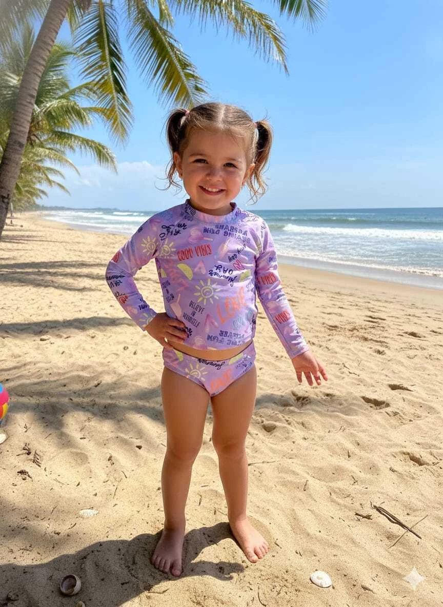 Conjunto Brandili Moda Praia Cropped e Calcinha Biquini- Menina, foto 3