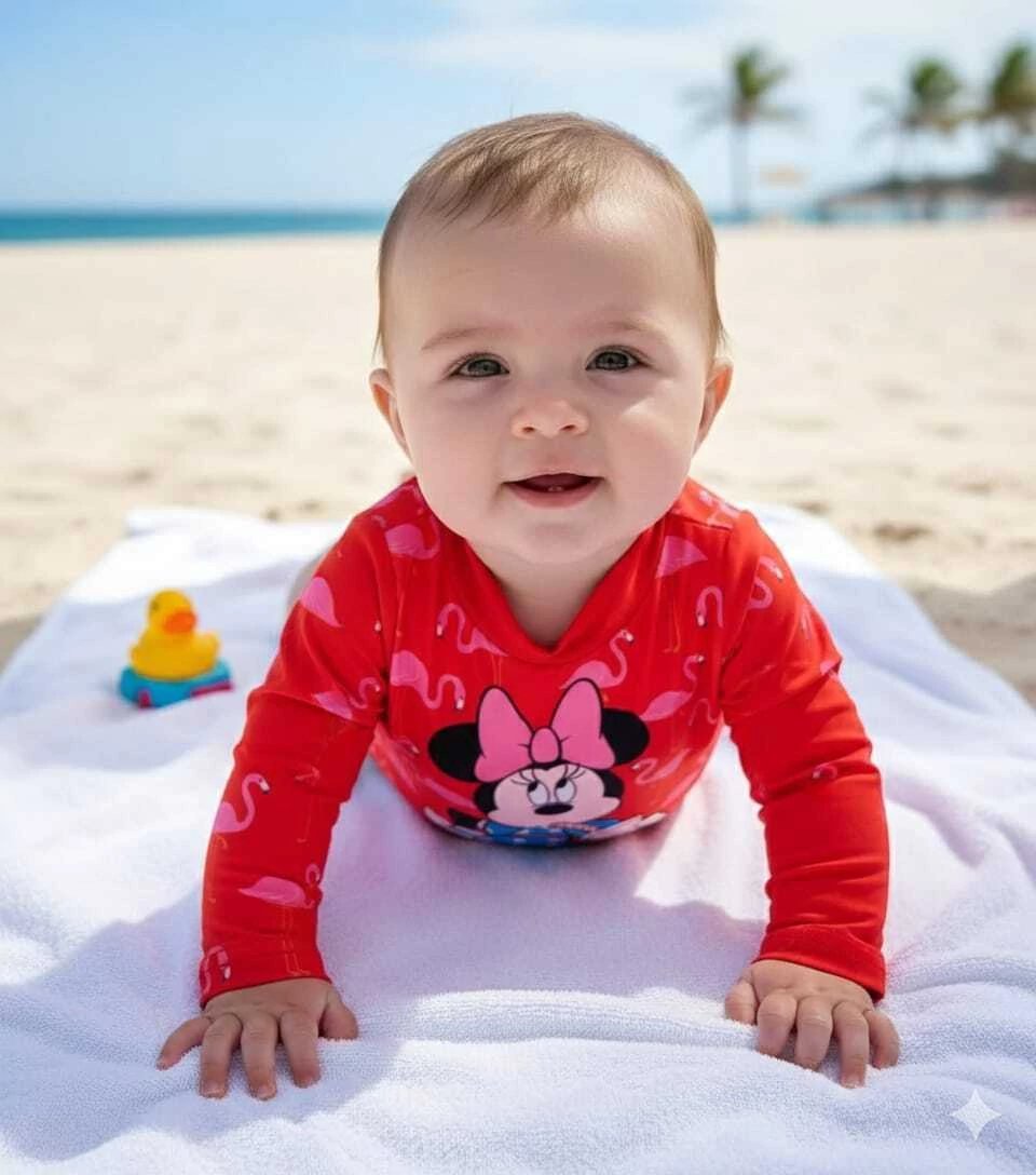 Body Praia Minnie com Proteção Uv- Disney Baby- Marlan, foto 2