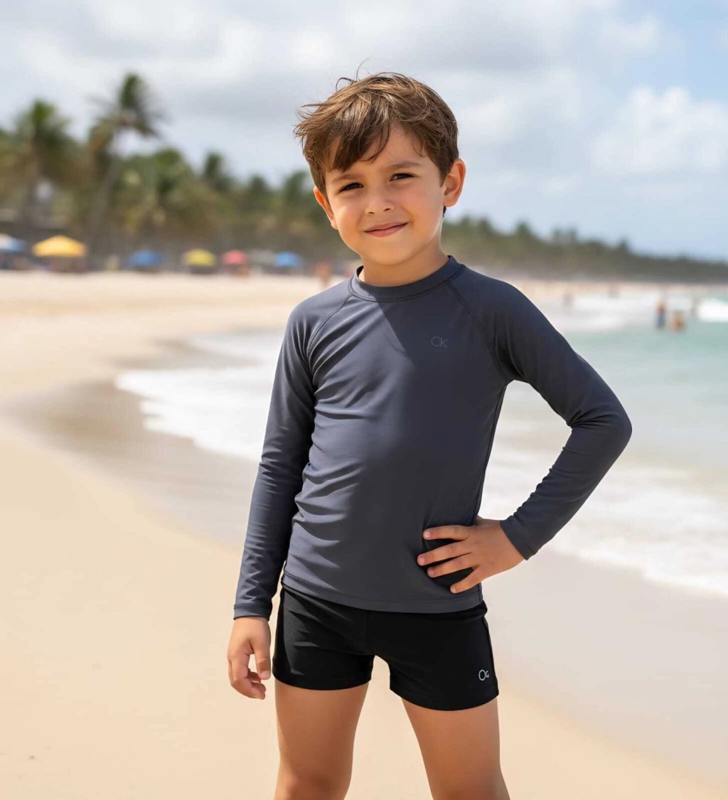 Camiseta Ogochi Proteção UV 45+ Manga Longa - Moda Praia - Cinza
