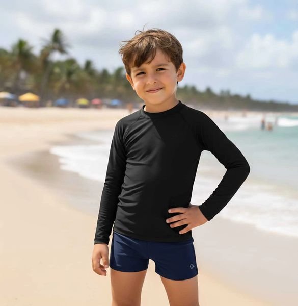 Camiseta Ogochi Proteção UV 45+ Manga Longa - Moda Praia - Preto
