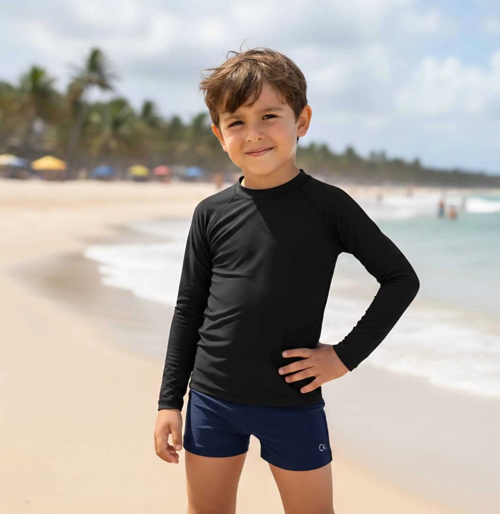 Camiseta Ogochi Proteção UV 45+ Manga Longa - Moda Praia - Preto