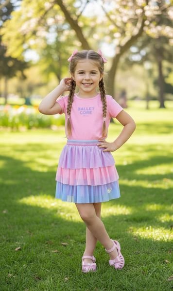 Conjunto Le Pop com short saia tule