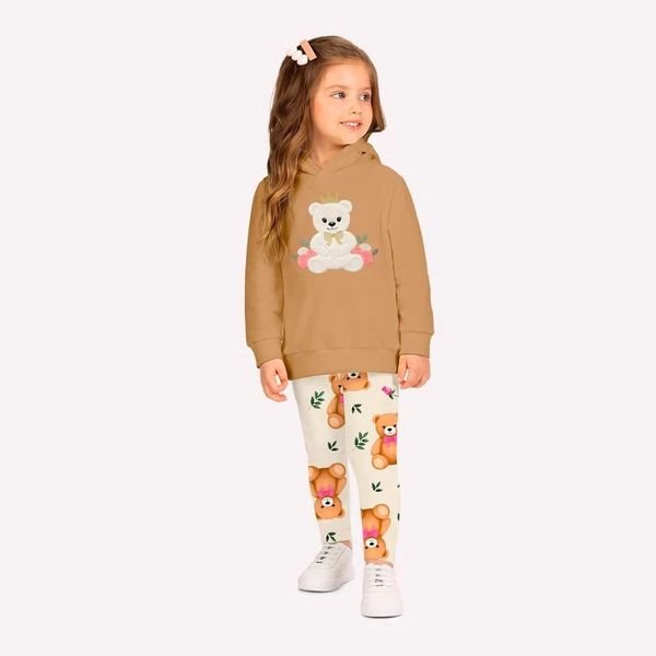 Conjunto Infantil Menina Princesa Ursa com Pelinhos Kyly