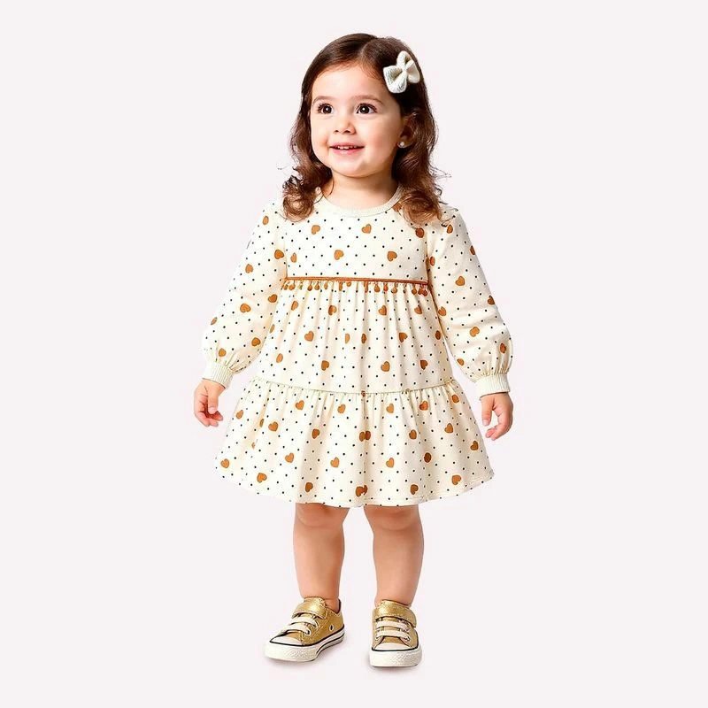 Vestido Infantil Menina Corações Kyly