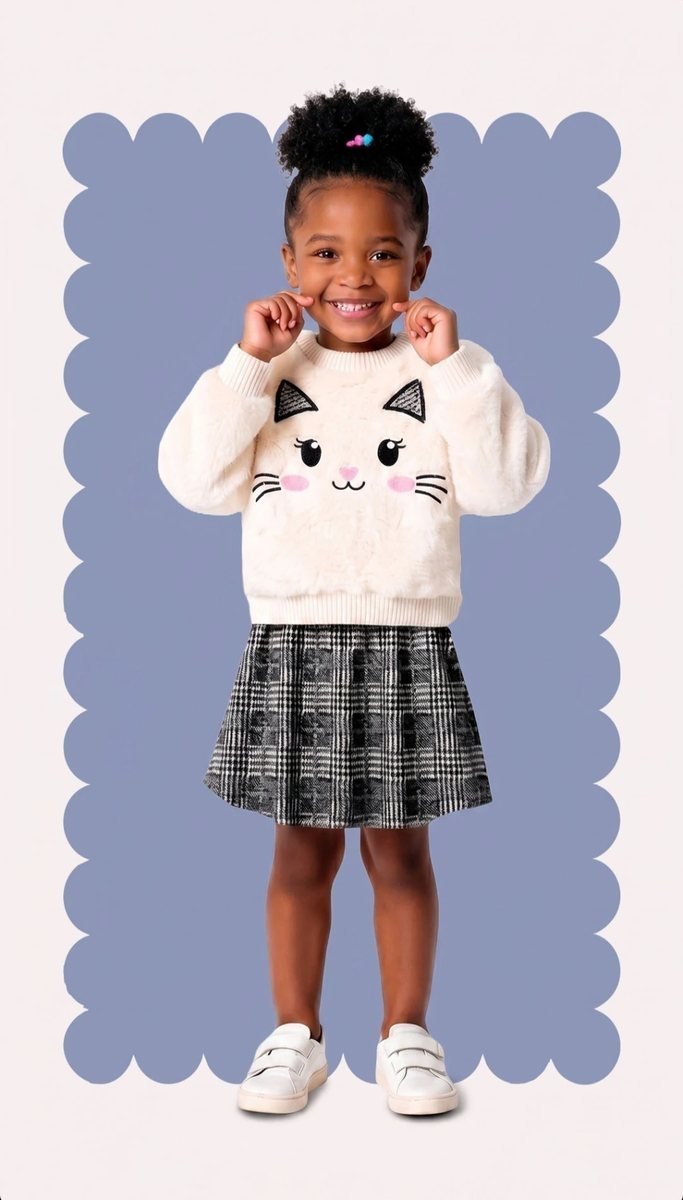 Conjunto Infantil Menina com Pelinhos Kyly
