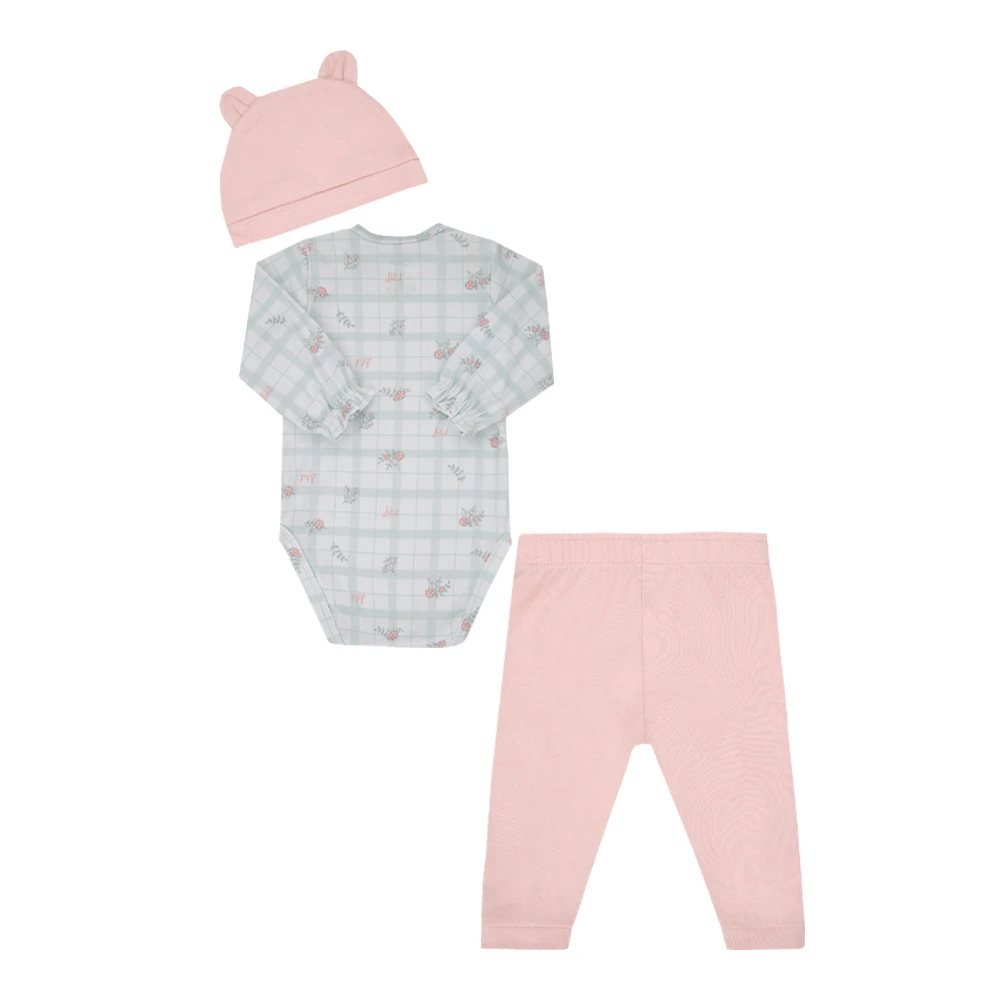 Conjunto Letut 3 Peças Floral Feminino Lt com Touca Orelinhas Un, foto 3