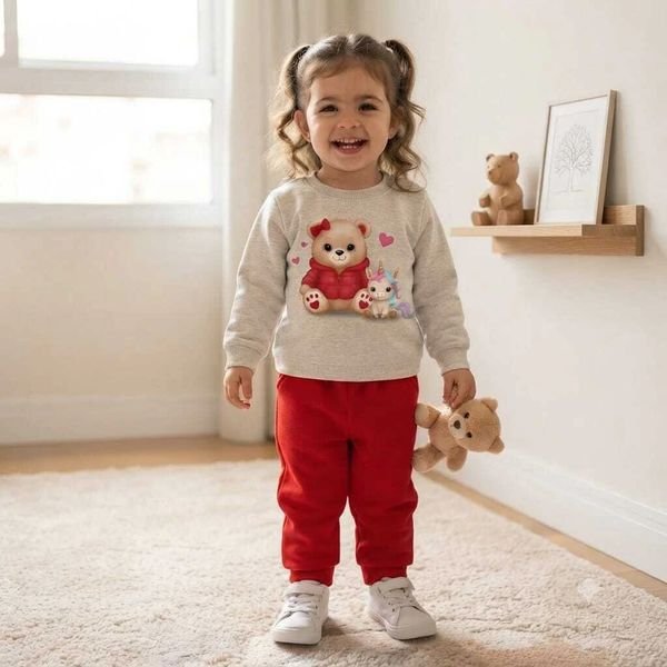 Conjunto Infantil Estampa Ursinha Vermelho - Kyly