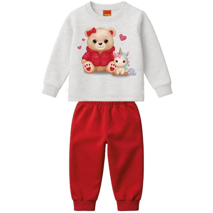 Conjunto Infantil Estampa Ursinha Vermelho - Kyly, foto 2