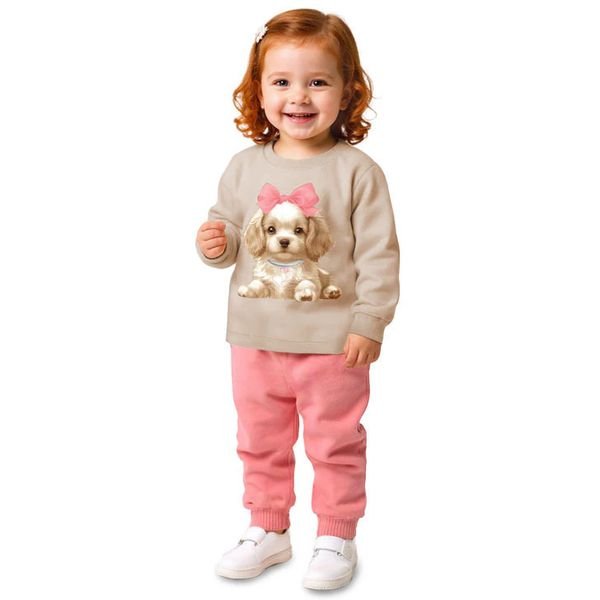 Conjunto Infantil Menina Estampa Cachorrinha - Kyly