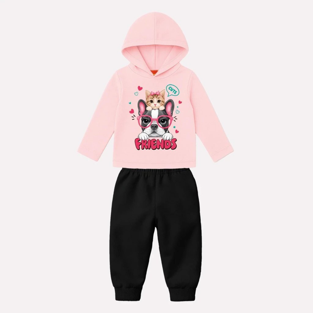Conjunto Infantil Menina Estampa Cachorro e gato - Kyly, foto 2