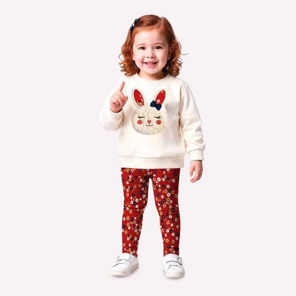 Conjunto Infantil Menina Coelinha vermelha- Kyly