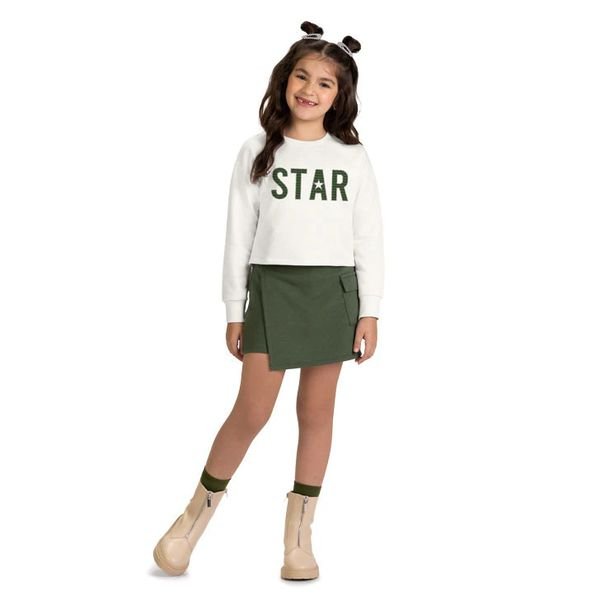 Conjunto Infantil Short saia Bordado Kyly