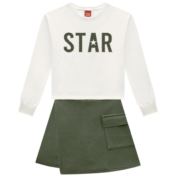 Conjunto Infantil Short saia Bordado Kyly, foto 2