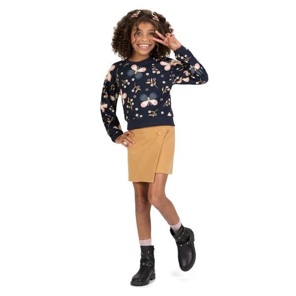 Conjunto Kyly short saia Infantil Menina Borboletas