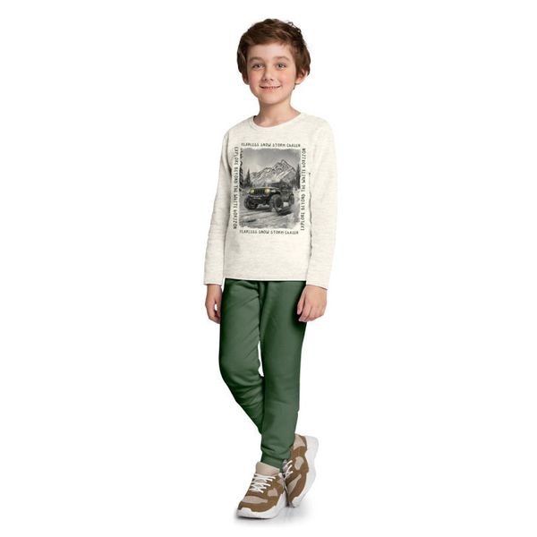 Conjunto Infantil Menino em Algodão Kyly - Cinza
