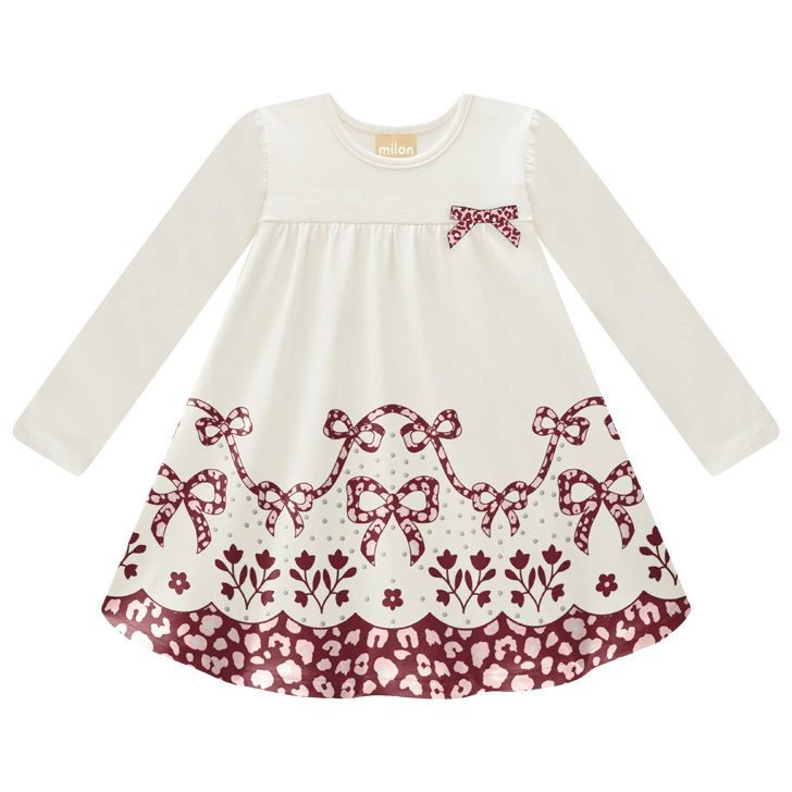 Vestido Infantil Menina Laço Milon - Off White, foto 2