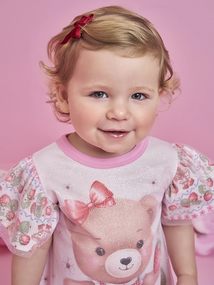 Vestido Cinti Ursinha Morangos - Rosa Iogurte, foto 2