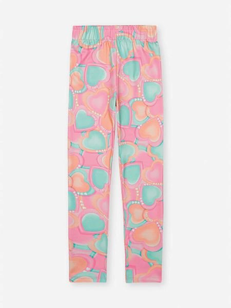 Legging Cinti Rosa Confete - Rosa Barbie- Lilas Bruma - Rosa Barbie - Corações Neon