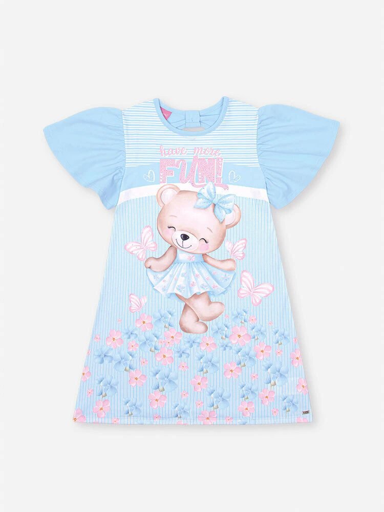 Vestido Cinti Urso Fun com Strass Azul Porcelana, foto 3
