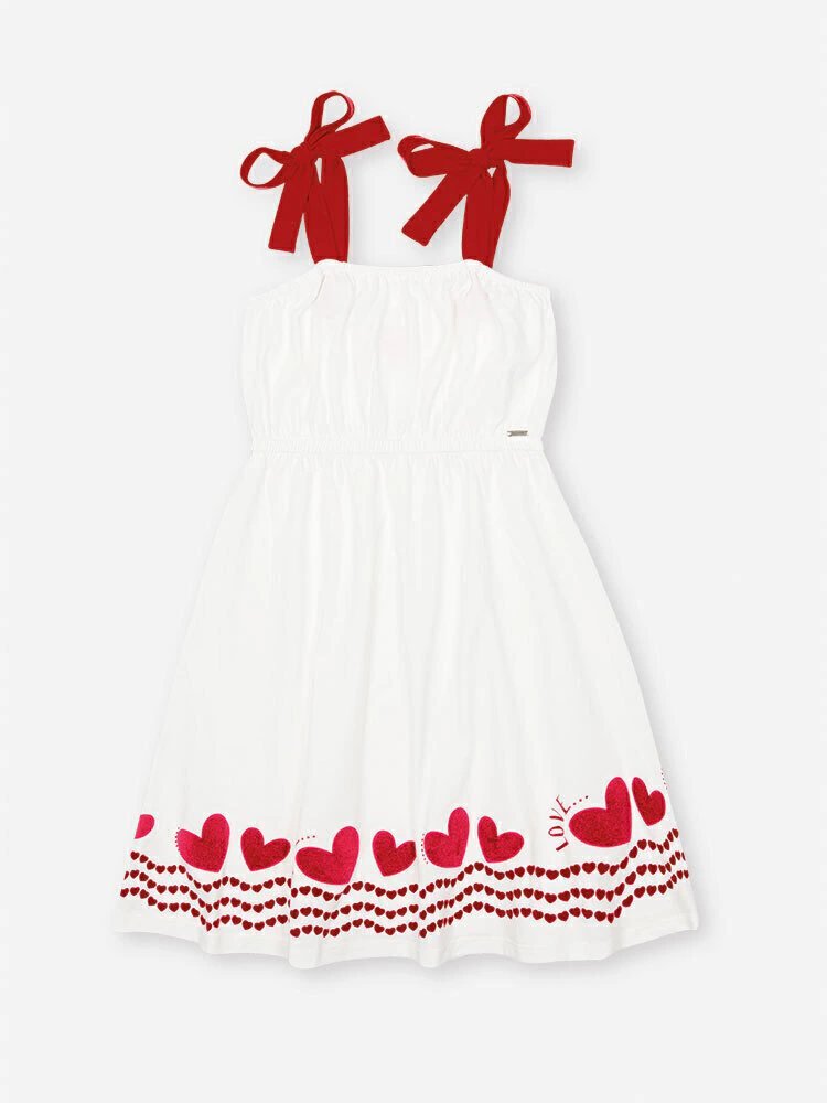 Vestido Cinti Corações - Natural/Vermelho, foto 2