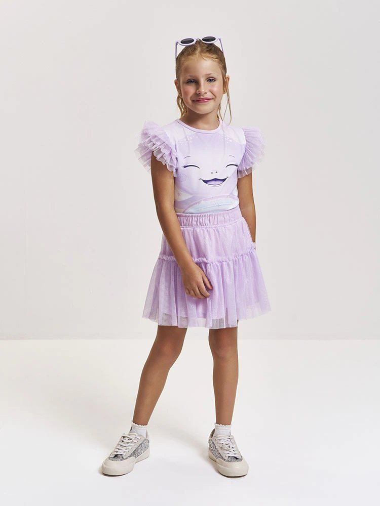 Conjunto Cinti Blusa e Saia/Shorts Lilas Bruma