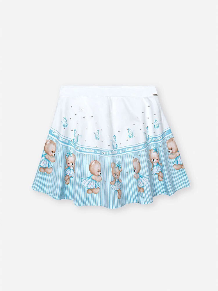 Conjunto Cinti Blusa Laço Ombro Único e Saia/Shorts / Azul Porcelana, foto 5