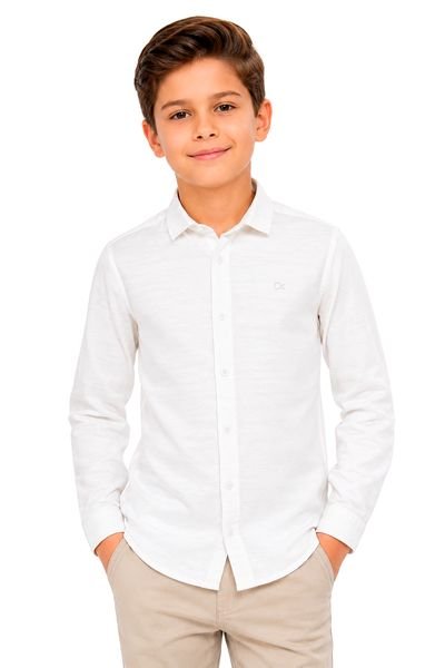 Camisa Ogochi Infantil Manga Longa com Botões