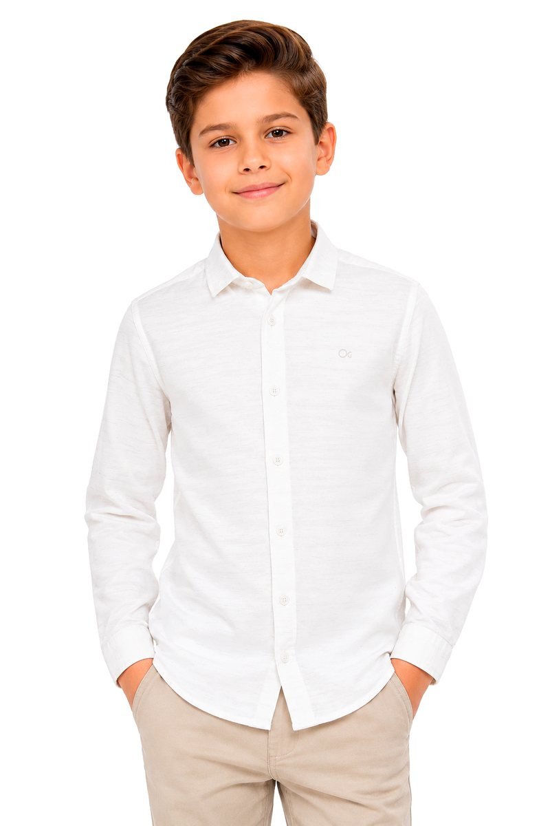 Camisa Ogochi Infantil Manga Longa com Botões