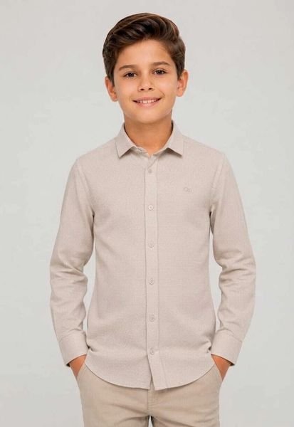 Camisa Ogochi Infantil Manga Longa com Botões