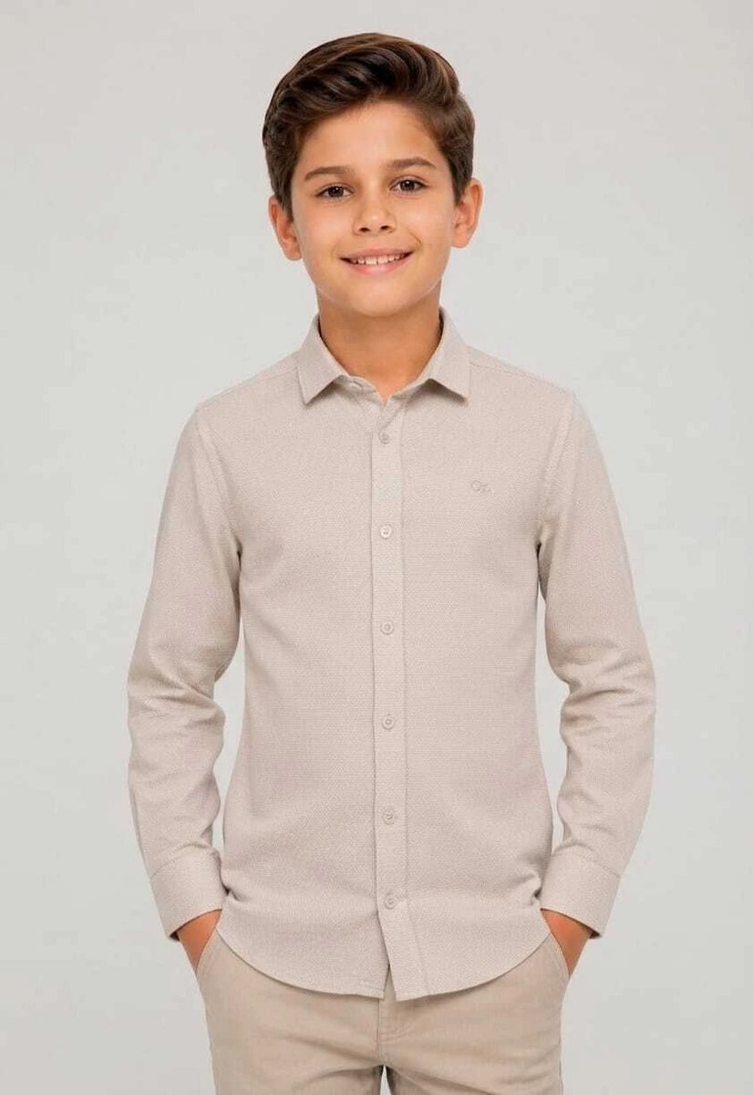 Camisa Ogochi Infantil Manga Longa com Botões
