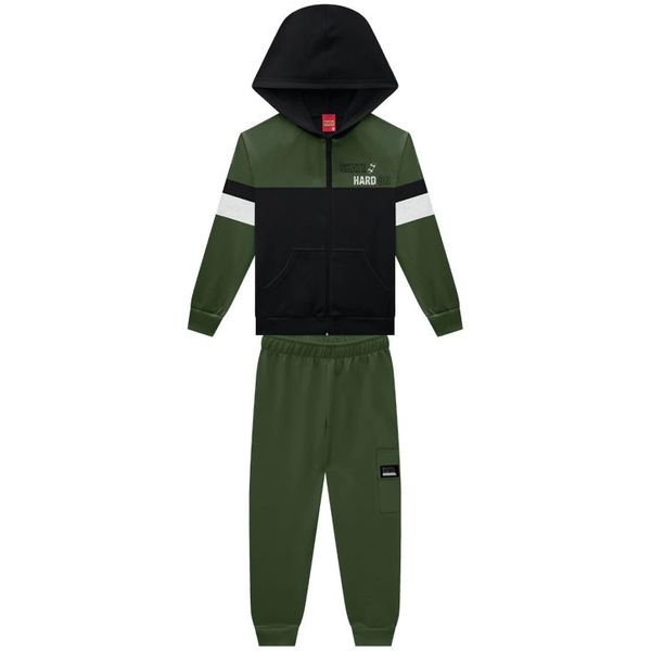 Conjunto Infantil Menino com Capuz Kyly - Preto