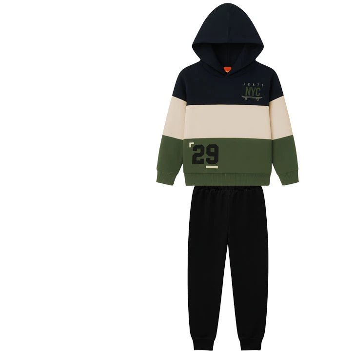 Conjunto Infantil Menino em Algodão Kyly - Preto