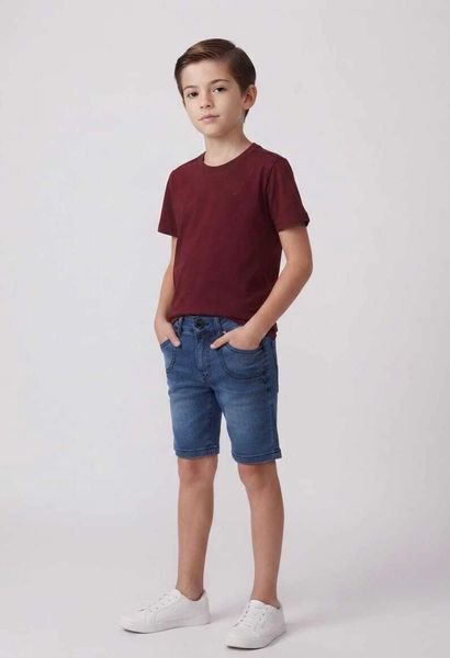 Bermuda Jeans Infantil Pocket Ogochi Azul Medio