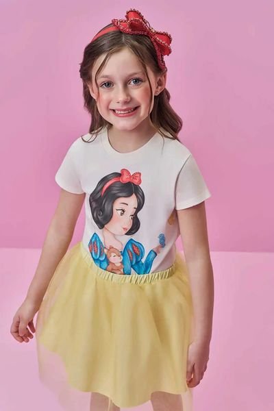 Blusa em Meia Malha Kukiê Infantil Menina - Branca de Neve