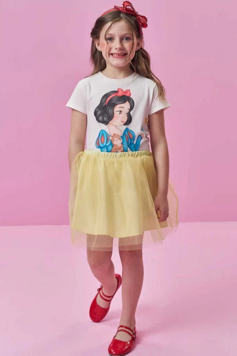 Blusa em Meia Malha Kukiê Infantil Menina - Branca de Neve, foto 5